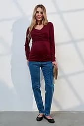 Джинси для вагітних Mom Fit для майбутніх мам зі спеціальним поясом M (46) Leyton Юла Мама синій - мініатюра 8