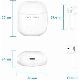 Навушники TWS Vention Elf Earbuds E02 White - мініатюра 6