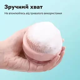 Щітка для миття тварин з дозатором Semi Cleaning Device Pink силіконова масажна - мініатюра 5