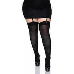 Щільні непрозорі панчохи Leg Avenue Nylon Thigh Highs Black, plus Size