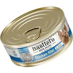 Влажный корм для собак Basttet`o Holistic кусочки филе курицы в желе 85 г ж/б