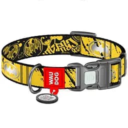 Нашийник для собак Waudog Nylon з QR паспортом Бетмен Ескіз р.XL 25 мм 37-58 см (283-1081)