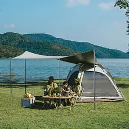 Намет чотиримісний із тентом для кемпінгу Naturehike Ango (CNK2550WS010) коричневий - мініатюра 6