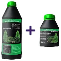 Набір: добриво Plantin Growstim Rougevert для хвойних та декоративних рослин 1 л + добриво Plantin Growstim Rougevert для хвойних та декоративних рослин 0.25 л