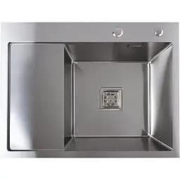 Кухонна мийка Platinum Handmade PVD L з нержавіючої сталі 1.0 мм квадратний сифон 65x50x23 см хром