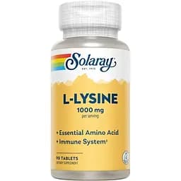 Амінокислота Solaray L-Lysine 1000 мг 90 таблеток