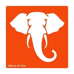 Трафарет для био-тату Слоник Fresh Tattoo a068_pr-15*15см, размер 15х15см