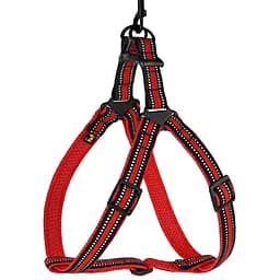 Шлея для собак Bronzedog Mesh Стандарт, размер L, 58-71х2,5 см, красная