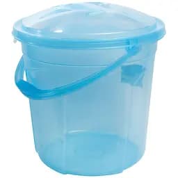 Ведро Stars Plast Стайл прозрачное с крышкой 7 л голубое (94138/блак)