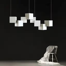 Современная геометрическая люстра CUBE в белом корпусе Ст. 988/8 WT | Line F