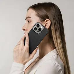 Защитный чехол для Apple iPhone 16 Pro Max, BlackIcon Kevlar MagCase, кевларовый, черный, панель, накладка с поддержкой MagSafe, противоударный, защита всего корпуса, усиленные углы, совместим с беспроводной зарядкой, ArmorStandart (ARM88535) - мініатюра 9