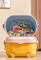 Багатофункціональний ящик для зберігання іграшок Poppet Свинка Блу на колесах середній (PP-002B-M) - мініатюра 8