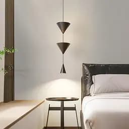 Чорний Світильник підвісний із конусним дизайном Line F Арт. MJ349 3 BK