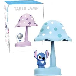 Детская настольная лампа Стич грибочек голубая (339B)