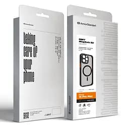 Чехол для Apple iPhone 15 Pro Max, Unit MagSafe SE, черный, с защитой камеры, магсейф, противоударный, магнитный, панель-накладка с MagSafe, с поддержкой беспроводной зарядки, TPU+PC, защита всего корпуса, ударопрочный, ArmorStandart (ARM75363) - мініатюра 5