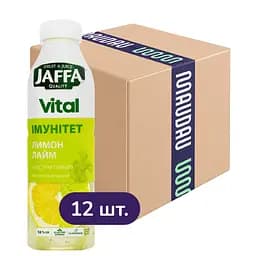 Упаковка сокового напою Jaffa Vital Immunity Лимон-Лайм з екстрактом імбиря 6 л (0.5 л х 12 шт.)