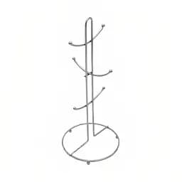 Стойка для чашек подставка сушилка для кружек на 6 крючков из нержавеющей стали H 34 cm, Kitchen Master Серебристый 84929