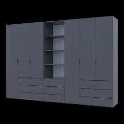 Шкаф для одежды Doros Гелар Графит 3+3ДСП с пеналом 292.4х49.5х203.4 (42005172)