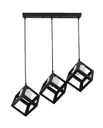 Подвесной светильник Levistella 756PR160glass-3 BK+WH (500), G9, квадратный, Черный металл + белый, для гостиной