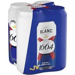 Набор пиво светлое Kronenbourg 1664 Blanc специальное пшеничное пастеризованное 4.8% (0.5 л х 4 шт.)