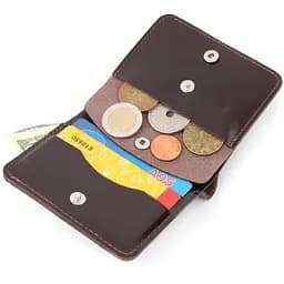 Чоловіче шкіряне портмоне SHVIGEL 9,3х9,5х1,3 см acs0022801 - мініатюра 5