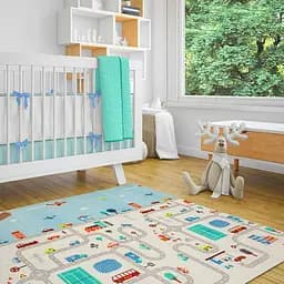 Дитячий складний розвиваючий термокилимок Mat4baby 200х150х0.6см Дорога Ліс 235 SW-00000155 - мініатюра 8