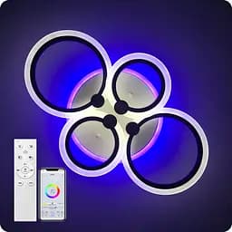 Люстра світлодіодна 517 Light 3color з пультом 76 Вт Чорний (02044) - мініатюра 6
