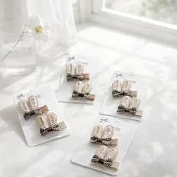 Набір декоративних шпильок для волосся з об'ємними вушками та бантиками 24 шт.