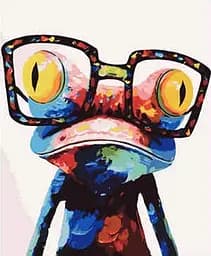 Набір для розпису картини по номерам Strateg Поп-арт: Жабка в очках, VA-2112