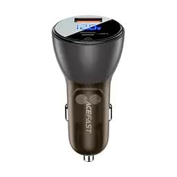 Адаптер автомобільний AceFast metal Car charger with digital display B6 |1USB/1Type-C, 63W/6A, PD/QC|