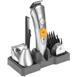 Машинка для стрижки волосся та бороди XPRO KM-580A професійна з насадками сіра (lp-90075_475)