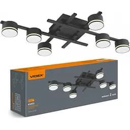 Світильник Videx під лампу 6xGX53 накладний Чорний (VL-SPF31-6B)