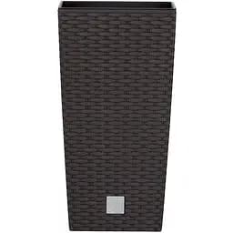 Горшок для цветов Prosperplast Rato квадратный высокий, с вкладышем 2 в 1, 265 мм, коричневый (71951-440)