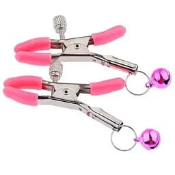 Затискачі для сосків з дзвіночком якісна іграшка Рожевий K0217-3