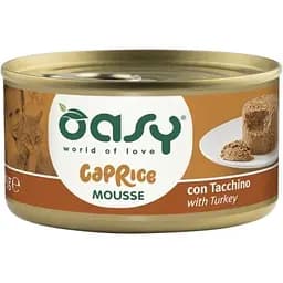 Вологий корм для дорослих котів Oasy Індичка мус 85 г