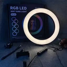 Селфі-лампа LED кільцева 26 см Voltronic MJ26 RGB + штатив - мініатюра 4