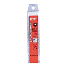 Свердло по металу THUNDERWEB HSS-G MILWAUKEE DIN338, діаметр 3,9х75х43мм, (10шт), пластикова коробка