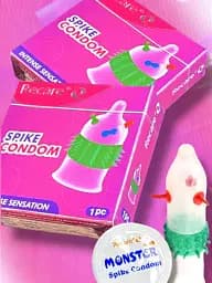 Презерватив Recare Spike Pink з шипами та кульками 1 шт. (ROZ6501053560) - мініатюра 2