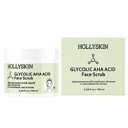 Скраб для обличчя Hollyskin Glycolic AHA Acid Face Scrub із гліколевою кислотою, 100 мл