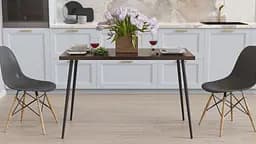 Кухонный стол Марсель 30 Ferrum-decor 75x120x60 Черный металл ДСП Венге Магия 32 мм (FRD-106737)