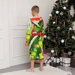 Халат дитячий з плюшевого велюру Grinch №2 18257 122-128 см - мініатюра 4