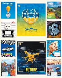 Зошити учнівські 48 аркушів клітинка Люкс ТЕ11531 Мікс 3, 10 шт. в упаковці