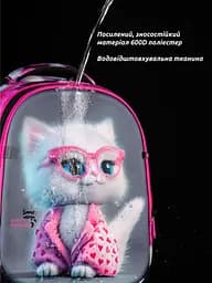 Ортопедичний рюкзак з пеналом та мішком 3 в 1 для дівчинки School Standard 38х30х18 см з Котом для молодших класів (Full 170-66) - мініатюра 6
