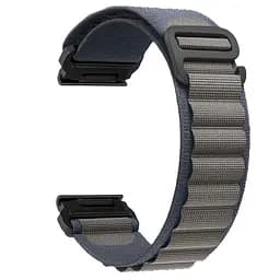 Ремінець для Garmin 20 mm, темно-синій, AlpinaStyle, тканинний поліестеровий ремінець для смарт-годин, дихаючий, для активного відпочинку та спорту, ArmorStandart (ARM85689)