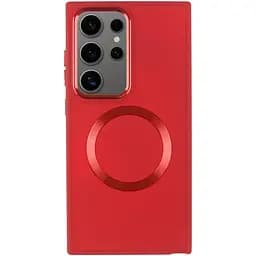 TPU чохол Bonbon Metal Style with MagSafe для Samsung Galaxy S24 Ultra Червоний / Red
