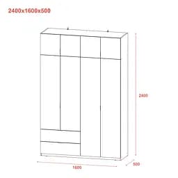 Шафа розпашна для одягу Doros Лукас Канноло/Канноло 160х50х240 (44900366) - мініатюра 8