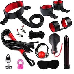 БДСМ бандажний набір з 12 предметів Червоний