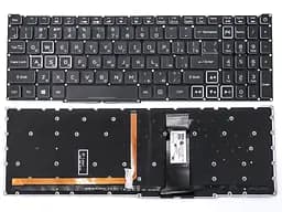 Клавіатура для ACER Nitro 5 AN515-43, AN515-54, AN515-55, AN517-51, AN517-52 (RU Black без рамки з RGB підсвіткою). Оригінал