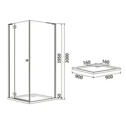 Душова кабіна Volle Benita 90x90 10-22-905L glass - мініатюра 6