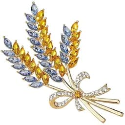 Брошь пшеница золотистая три колоски колосок символ Украины